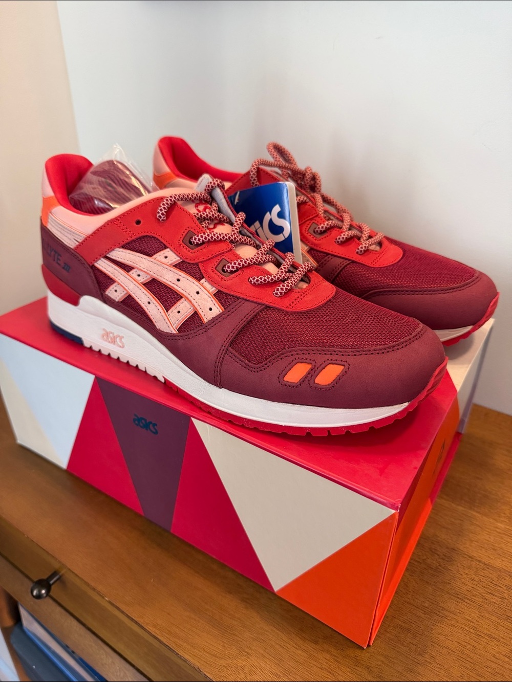 NEW KITH x ASICS Gel-Lyte III “Volcano 2.0” in Burgundy & Coral